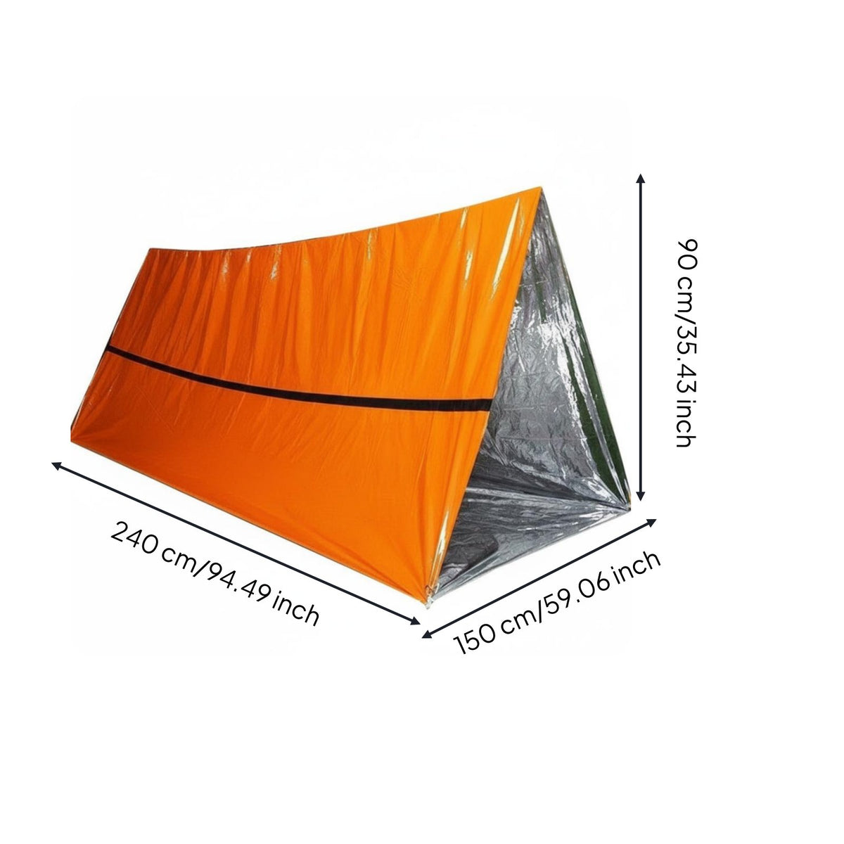 Retains Body Heat Mylar Emergency Blanket Highly Reflective Emergency Tube Tent Ultralight for Survivalists, Backpackers, Camping, Hiking
