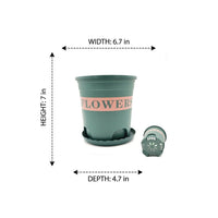 Tree Planters Outdoor Flower Planters, Heavy Duty Green Plant Pot with Optional Saucer, Round Tapered Pot for Garden Trees and Plants