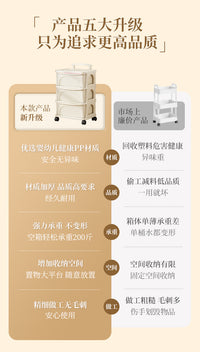 小推车置物架落地零食卫生间多层床头收纳储物架收纳柜移动多功能 升级加厚⭐抽屉款-5层黑透【带滑轮】大容量 自行组装