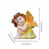 Garden Nymph Figurine Birthday Gift Sitting Angel Statue Cute Design Resin Angel Statue for Kids, Girls, Bedroom, Desktop