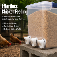 4 Port Automatic Chicken Feeders, Rainproof Duck Feeder for Backyard Chickens UK Material Pigeon Feeder Kit