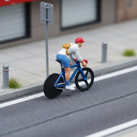 1:64 Scale Figures Micro Landscape Mini Cyclist Model Realistic Details