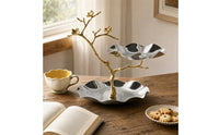 Serving Stand with Bowls Decorative Two-Tier Serving Platter Stable Two-Tier Fruit Bowl for Hosts