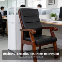 Upholstered Wooden Meeting Chair Padded Backrest Office Furniture Sturdy Frame Long-Lasting Construction for Interior Designers