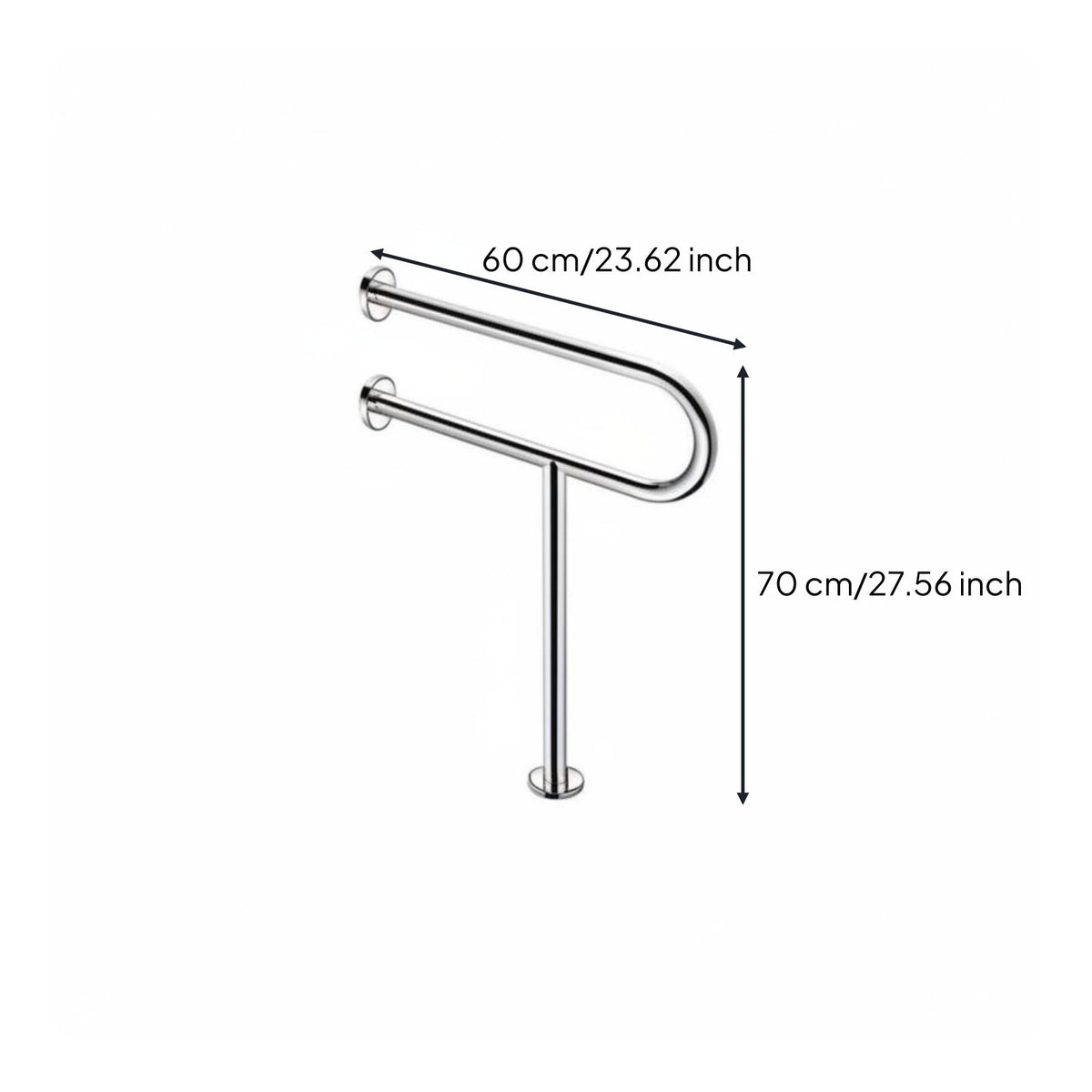 Anti-Slip Wall Mounted Toilet Armrest Foldable Design Flip up Toilet Grab Bar Rust-Proof Wall Mounted Safety Bar Space-Saving for Disabled Individuals