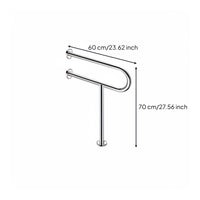 Anti-Slip Wall Mounted Toilet Armrest Foldable Design Flip up Toilet Grab Bar Rust-Proof Wall Mounted Safety Bar Space-Saving for Disabled Individuals