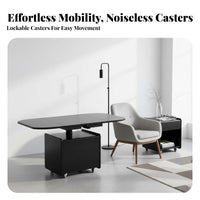 elevateTop Coffee Table Space-Saving Living Room Furnishing Hidden Storage Rounded Corners for Renters, Home Office
