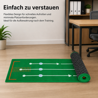 Golf Putting Mat 50x300cm, Mini Golf Training Mat with Artificial Turf, Portable Putting Mat for Home & Office, Indoor Practice Mat with Balls