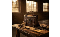 Satchel Bag with Top Handle Retro-Industrial Top Handle Handbag Structured Handbag with Shoulder Strap for Festivals, Cosplay, Streetwear