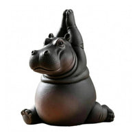 Resin Meditation Hippo Ornament Sturdy Meditation Hippo Figurine Whimsical