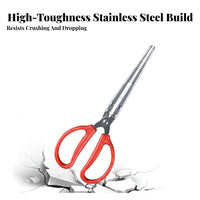 Long Handle Trash Picker Anti-Rust Stainless Steel Trash Tongs Grabber Tool for Gardeners, Elderly, Street Cleaning, Outdoor, BBQ