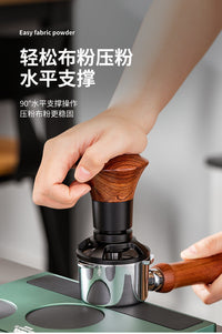 实木大头恒力咖啡压粉器按压式自动回弹平衡定力锤压粉锤51/53/58