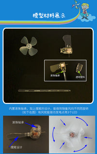 Small Wind Turbine Generator with White LED Micro Wind Power Self-Illuminating Windmill Model
