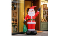 Inflatable Santa with Sack Outdoor Inflated Santa Yard Decoration Standing Tall for Storefront, Party Entrance