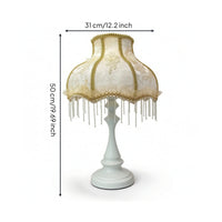 Table Lamp with Textile Shade Decorative Bedside Table Lamp Floral Warm for Bedroom, Reading Corner