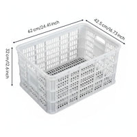 Ventilated Crate Open Lattice Design Stackable Rectangular Crate Lightweight for Warehouse
