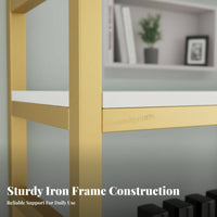 Iron Frame Wall Rack Space Saving Wall Mounted Bookshelf Modern Design Multi-Tier Display Shelf for Living Room, Kitchen, Coffee Shop