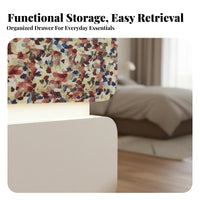 Tessellated Pattern End Table Luxurious Appearance Multi-Compartment Accent Cabinet Large Capacity Storage Nightstand for Bedside, Guest Room
