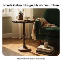 Three-Legged circular table Retro Aesthetic Nightstand Space Saving for Living Room
