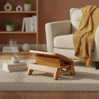 Adjustable Wooden Foot Stool Improves Posture Under Desk Foot Rest for Bathroom