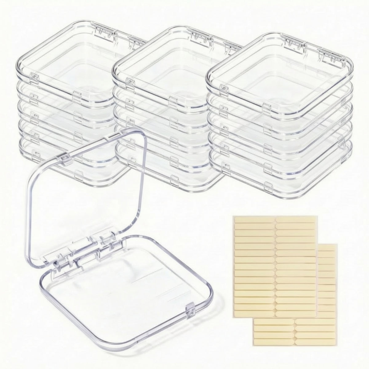 16 Pieces Press-on Nail Box Plastic Press-on Nail Packaging Box Square