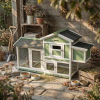 Wooden Small Pet Hutch Front-Opening Doors Small Pet Hutch Metal Latches Animal Habitat for Garden