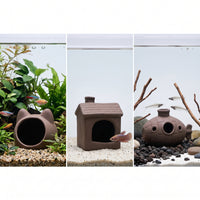 Aquarium Ceramic Terracotta Cave with Openings Hollow Aquatic Habitat Shelter for Shrimp
