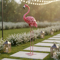 Flamingos Statue Eye-Catching Roseate Bird Ornament Photo Prop for Garden, Wedding
