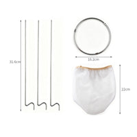 Stainless Metal & Gelatin Strainer with Stand Rust-Resistant Strainer with Mesh Bag Long-Lasting Filtering Stand Countertop for Home Cooks