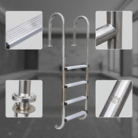 Swimming Pool Ladder Stainless Steel Pool Ladder with Handrails No-Embed