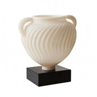 Resin Vase with Handles Tabletop Decorative Vase Modern Sculpture for Living Room, Shelf