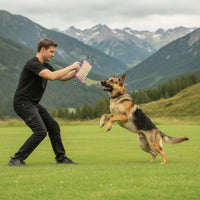 Heavy-Duty Dog Training Bite Toy Long-Lasting Jute Bite Pad Tough Jute Tug Toy Woven for Dogs, Young Dogs, Outdoor Play