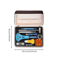 Watch Repair Toolkit Zippered Maintenance Kit Brown