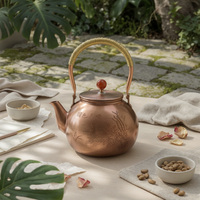 Copper Teapot Embossed Handmade Teapot Handcrafted Tea Pot for Collectors