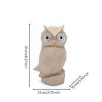 Owls Statue with Lighted Eyes Cute Animal ornament Enchanting Garden Ornament for Gardeners