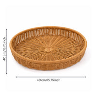 Woven Tray Sturdy Rattan Tray Decorative for Kitchen