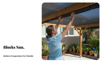 Heat Insulation Heavy Duty Sun Shade Net Tear Resistant Sun Shade Cloth Breathable Black Mesh Sunblock Tarp Reinforced Edges for Gardeners, Rooftop, Courtyard, Patio, Carport