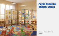Folding Mesh Display Rack, Metal Art Stand, Movable Organizer for Kindergarten, Studio, Gallery