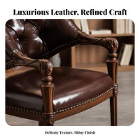 Leather Club Chair US-Inspired and Design Armchair Vintage Design Luxury Feel for Book Lovers, Adults, Living Room, Home Office
