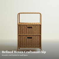 Rattan Storage Cabinet Space-Saving Nordic Desk Organizer Desk Drawer Organizer for Students