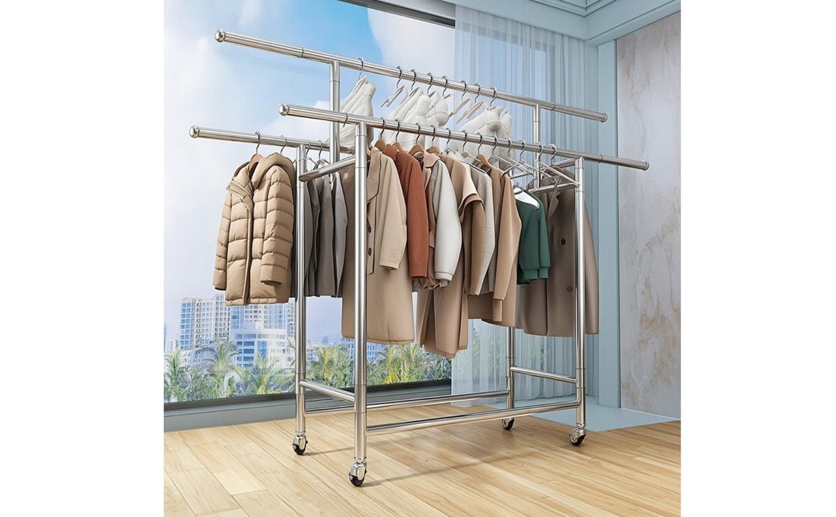 Stainless Steel Clothes Drying Rack Space-Saving Laundry Drying Rack Portable for Balcony