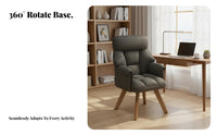 Upholstered Rotate Chair with Wood Legs Comfortable