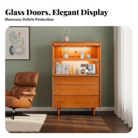 Sideboard with Glass Doors Nordic design storage shelf Modern Design Multi-Functional for Homeowners, Entryway, Hallway, Bedroom