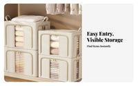 Foldable Quilt Bin Reinforced Handle Foldable Clothing Tote Stackable for Moving