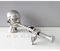 现代简约铝铸造吹喇叭抽象人物摆件样板间售楼部客厅玄关桌电视柜