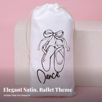 Ballet Footwear Pouch Portable Dance Bag Silky Texture Drawstring Dance Pouch for Dancers, Ballerinas, Recitals