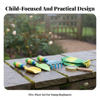 3 Pieces Kids Gardening Tools Child-Sized Kids' Garden Tool Set Metal Miniature Gardening Tool Set for Young Children, Girls, Backyard, Sandbox