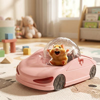 Dual Mode Hamster Toy and Hamster Car, 5.7 Inch Clear Hamster Exercise Sphere with Freestanding Running Toy for Small Animals