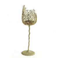 Candle Holder with Coral Cup Sleek Candlestick Modern for Tabletop