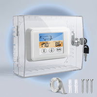 Thermostat Lock Box Transparent Thermostat Cover with Key for Offices, Landlords